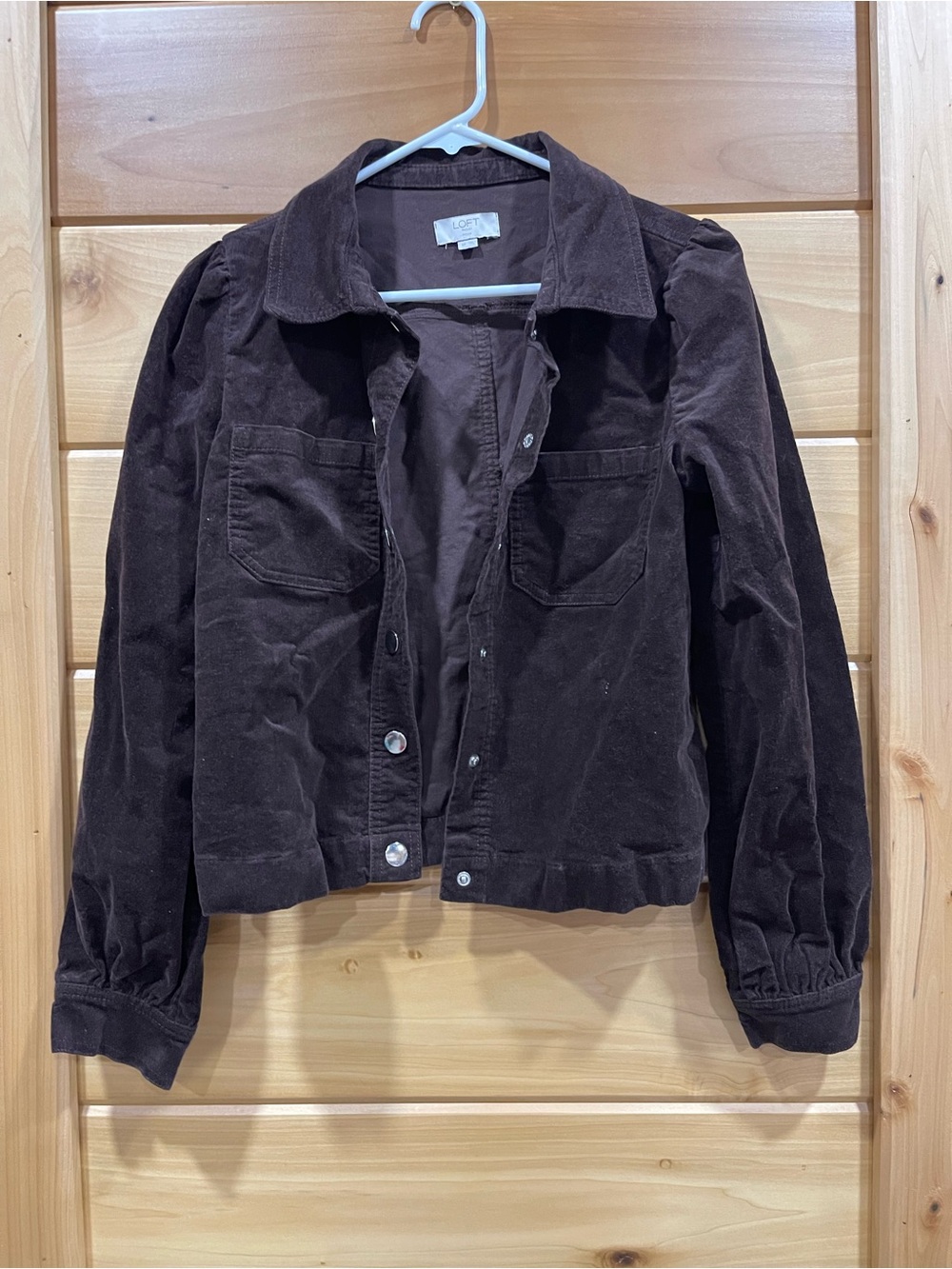 LOFT Brown Corduroy Button-Front Jacket